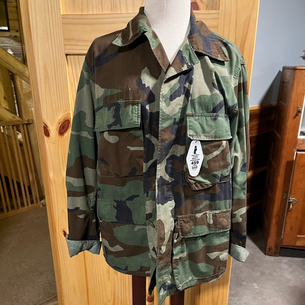 Josie Bruno Vintage Fleurs Appliqued Camo Jacket